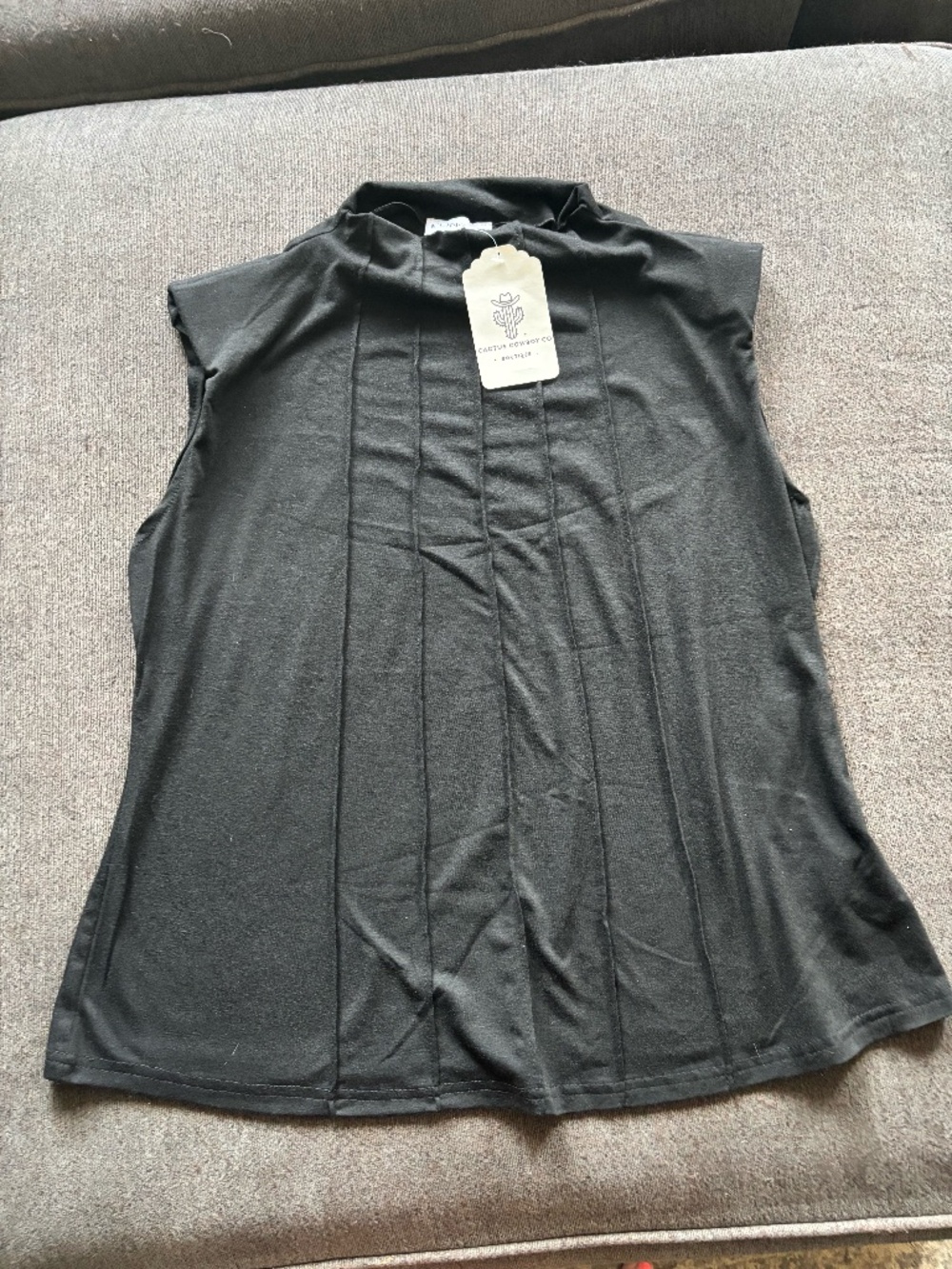 Ellingsen Plus Size Black Mock Neck Sleeveless Top 0X-2X NWT
